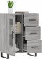 vidaXL - Dressoir - 69,5x34x90 - cm - bewerkt - hout - grijs - sonoma - eikenkleurig