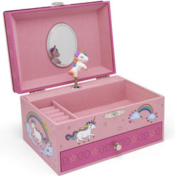 Zilverstad Kinder Sieraden Muziekdoos Unicorn - Muziekdoos - Staal - Roze