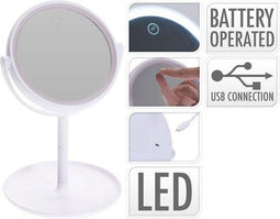 Make-up Spiegel LED - Touch aan-uit - Ø 16 cm - Wit