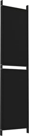 vidaXL - Kamerscherm - met - 4 - panelen - 200x200 - cm - stof - zwart
