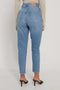 NA-KD Comfort Mom Jeans - Hoge taille - Denim met stretch - Lichtblauw - Maat EU 38