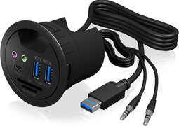 Icy Box IB-HUB1404A - USB Hub - 2x USB 3.2 Gen 1 Type-A 1x USB 3.2 Gen 1 Type-C - Zwart