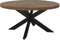 Livingfurn - Eetkamertafel Rocky Round Spider 120cm - Mangohout / Gecoat Staal