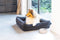 Designed by Lotte Ribbed - Hondenmand - Geribbelde stof - Antraciet - 80x70x22 cm