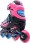 Move Fast verstelbare inlineskates - Maat 34-37 - Unisex - roze/zwart/blauw