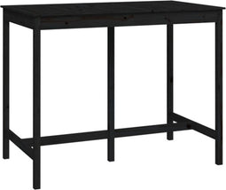 vidaXL - Bartafel - 140x80x110 - cm - massief - grenenhout - zwart