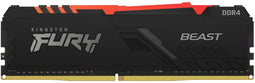 Kingston Fury Beast RGB - RAM Geheugen - 8 GB DDR4 3600MT/s - Zwart