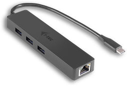 i-tec USB-C Slim - 3-port HUB met Gigabit Ethernet - 3x USB 3.0-poorten - Zwart