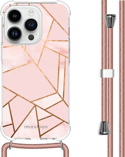 iMoshion Hoesje Geschikt voor iPhone 14 Pro Hoesje Met Koord - iMoshion Design Hoesje met Koord - Roze / Pink Graphic