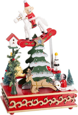 Christmas Kerstversiering Multicolour Hout Schommelstoel 12 X 17 X 26 Cm
