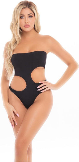 Strapless cutout body Pink Lipstick - - Zwart
