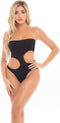 Strapless cutout body Pink Lipstick - - Zwart