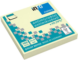 Quantore - Memoblok Info Notes antimicrobiëel 75x75mm geel | 12 stuks