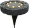 Lumineo Solar grond prikspot/tuinspot - kunststeen - steengrijs - 11 x 2 cm