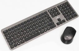 Bluestork - Easy Slim Tastatur und Maus kabellos - Wireless mit Smart Dongle - leise Klicks - Ultra Slim Design - Ergonomisch - AZERTY (grau)