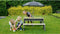 EXIT Aksent zand-, water- en picknicktafel (2 bankjes) met parasol en tuingereedschap