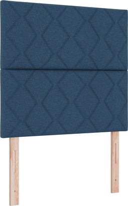 vidaXL - Hoofdbord - met - een - Diamantblokontwerp - in - Blauw - - - 100 - cm - Stoffen - Hoofdbord