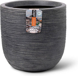 Capi Europe - Bloempot Waste Rib NL - 43x41 cm - Terrazzo grijs - Breukbestendig - 100% recyclebaar