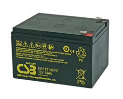 CSB EVH12140F2 - AGM accu 12V 14000mAh - Faston aansluiting - zwart