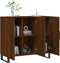 vidaXL - Dressoir - 90x34x80 - cm - bewerkt - hout - bruin - eikenkleur