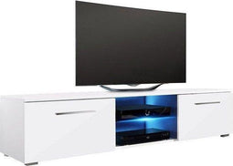 Tenus TV meubel - TV kast - 140 cm breed - hoogglans wit - zonder LED verlichting