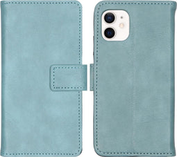 iMoshion Hoesje Geschikt voor iPhone 12 Mini Hoesje Met Pasjeshouder - iMoshion Luxe Bookcase - Lichtblauw