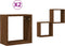 vidaXL - Wandrekken - kubus - 2 - st - 30x15x30 - cm - gerookt - bruin - eiken