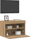 vidaXL - TV - Wandkasten - met - LED-verlichting - 2 - stuks - Artisan - Eiken - 60x30x40 - cm