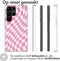 iMoshion Hoesje Geschikt voor Samsung Galaxy S23 Ultra Hoesje Siliconen - iMoshion Design hoesje - Roze / Retro Pink Check