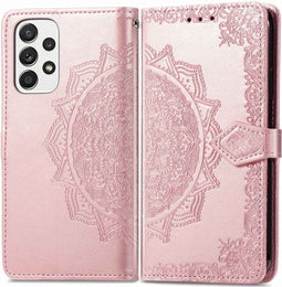 iMoshion Hoesje Geschikt voor Samsung Galaxy A53 Hoesje Met Pasjeshouder - iMoshion Mandala Bookcase - Rosé Goud