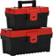 vidaXL - 2 - st - Gereedschapskisten - polypropeen - zwart - en - rood