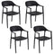 Coast JV13695DK-4 - Stapelbare Eetkamerstoelen - Set van 4 - Zwart (set van 4)