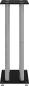 vidaXL - Luidsprekerstandaards - 2 - st - 4 - pijlers - gehard - glas - zwart - zilver