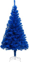 vidaXL - Kunstkerstboom - met - verlichting - en - kerstballen - 120 - cm - PVC - blauw