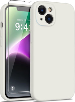 Lunso - Geschikt voor iPhone 15+ / 15 Plus - Hoesje Flexibel silicone Backcover - Beige