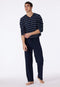 Schiesser Heren Pyjama - Lange broek - V-hals - Donkerblauw - Maat XL