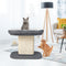 Coast Modern Scratch Tree - Krabpaal met pluche stoel en sisal krasplaat - Grijs