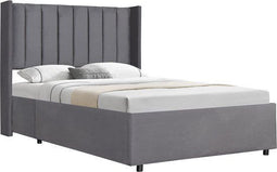 Savona Gestoffeerd Bed - 200 x 120 cm - Fluwelen Bekleding - Donkergrijs