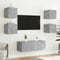 vidaXL - Tv-wandmeubels - met - LED - 2 - st - 30,5x35x30 - cm - betongrijs