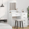 vidaXL - Kaptafel - met - LED - Verlichting - - - Wit - - - 50x41x135 - cm