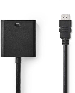Nedis N CCGP34900BK02 - HDMI naar VGA Kabel - 20cm - Zwart