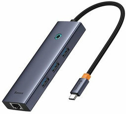 Baseus UltraJoy 6-Port - Dockingstation - 6x USB 3.2 en Ethernet 1Gbps - Grijs