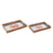 Set van trays Home ESPRIT Multicolour Mangohout 43,5 x 27 x 5,5 cm (2 Stuks)