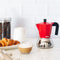 MONIX M863106 - Italiaanse Koffiezetapparaat - Aluminium en RVS - Rood