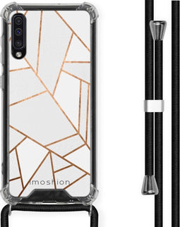 iMoshion Hoesje Geschikt voor Samsung Galaxy A50 / A30s Hoesje Met Koord - iMoshion Design Hoesje met Koord - Wit / Meerkleurig / Goud / White Graphic
