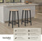 tectake® Barkruk Corby - Set van 2 - Industrieel design - MDF-hout - Lichtbruin (2 stuks)
