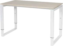 Verstelbaar Bureau - Domino Plus 120x60 Eiken - wit frame