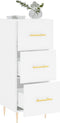 vidaXL - Dressoir - 34,5x34x90 - cm - bewerkt - hout - wit
