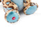 Nici Luipaard/jaguar Lassi - pluche knuffel - beige/blauw - 25 cm