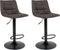House Nordic Middelfart - Barkruk - Stoer design - Lichtbruin microleder - Donker grijs (Set van 2)